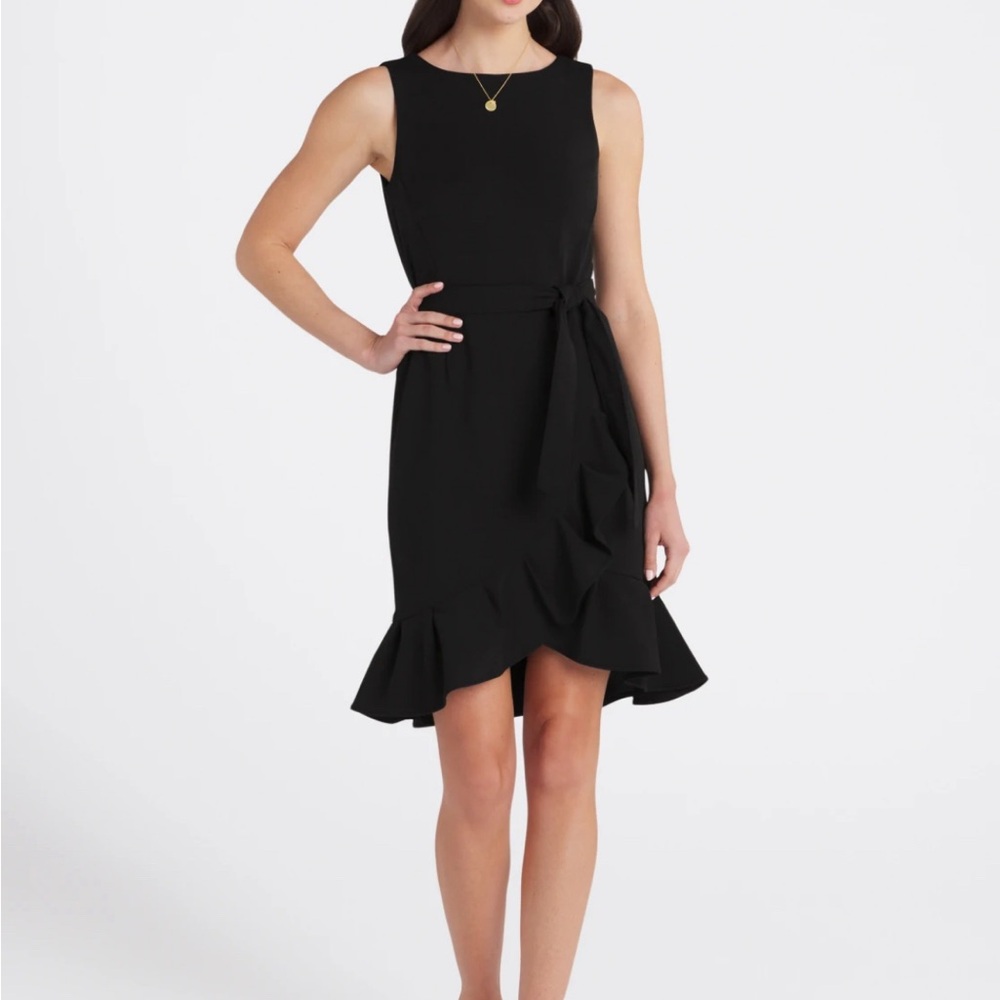 NWT- Calvin Klein Sleeveless Faux Wrap Dress with Belt. Color in last photo